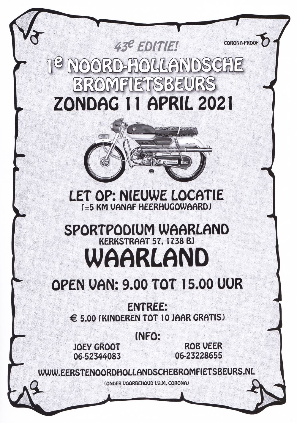 1e Noord-Hollandse Bromfietsbeurs Heerhugowaard Poster 2020