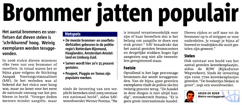 Brommer jatten populair artikeltje