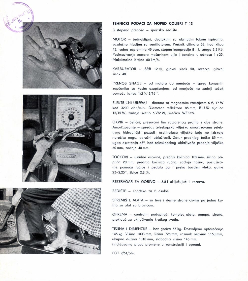 Colibri 1961 folder blad 2