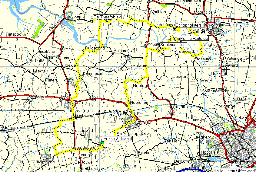 Niekerk Rit GPS kaart 2014