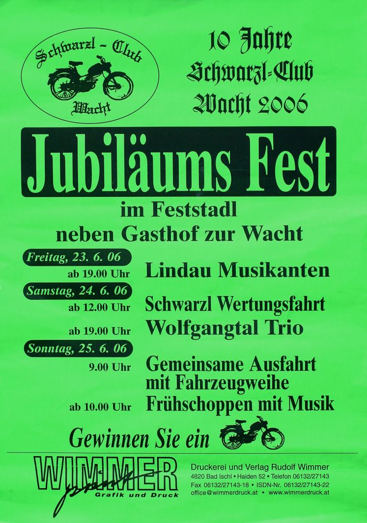 De groene Schwarzlclub-poster