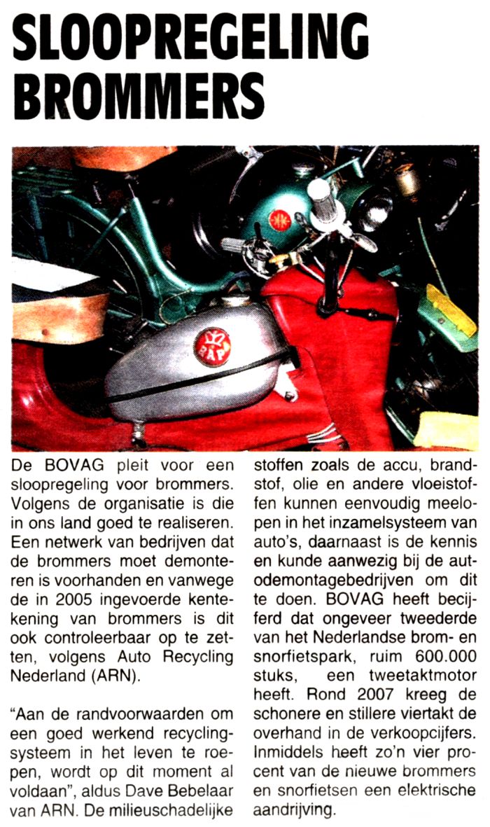 Sloopregeling voor brommers