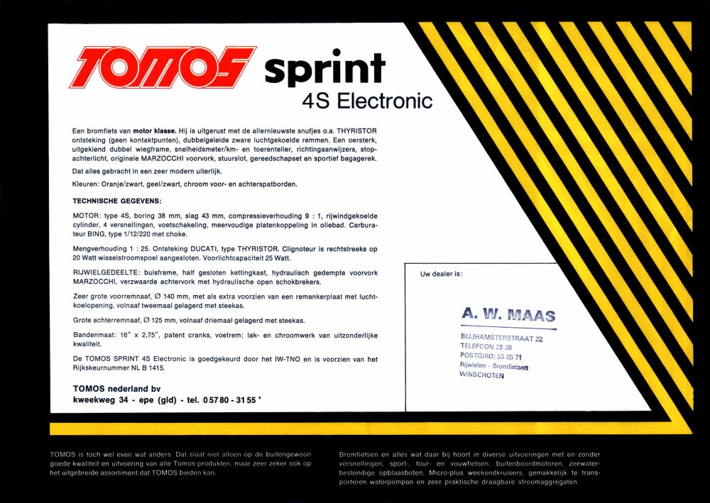 Tomos Sprint 4 S Electronic 1976 folder blad 2