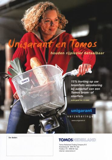 Achterkant Tomos 2004/2005 folder