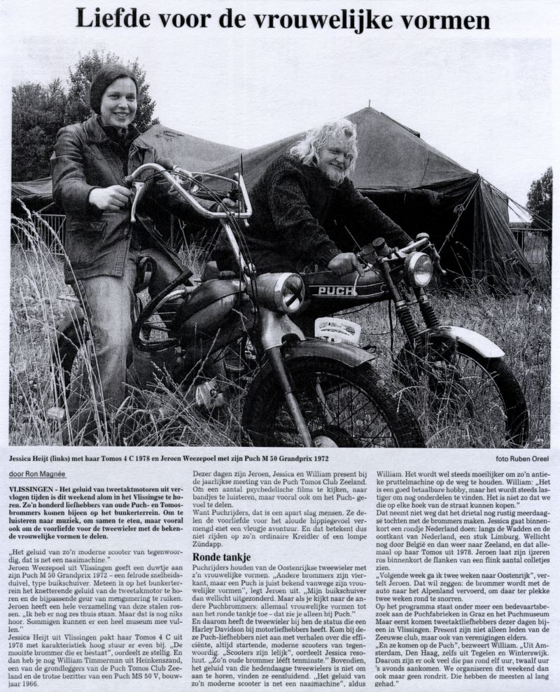 Krantenknipsel uit de Provinciale Zeeuwse Courant van 10 juli 2004.